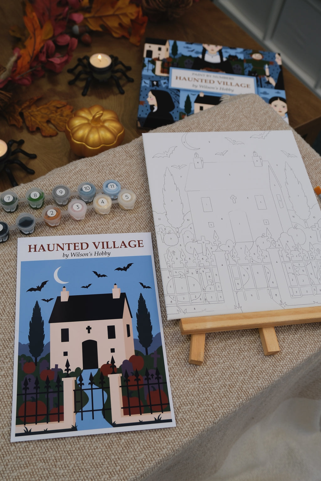 Haunted Village: paint by numbers kit