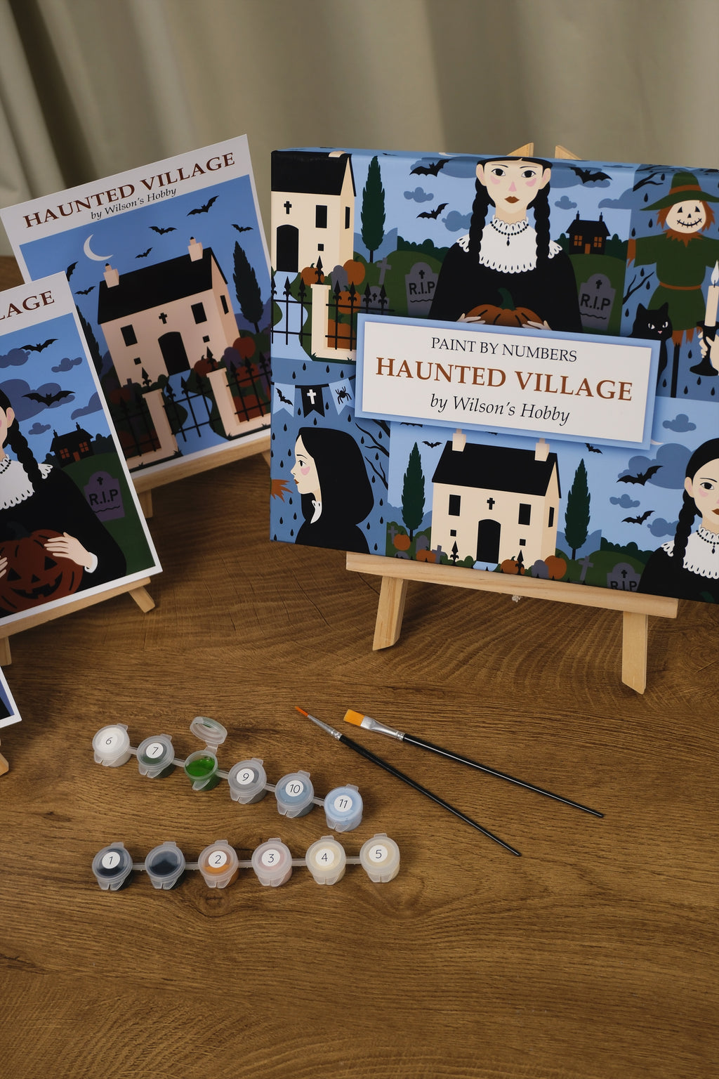 Haunted Village: paint by numbers kit