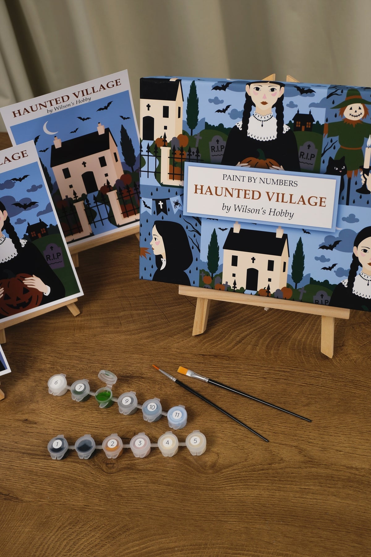 Haunted Village: paint by numbers kit
