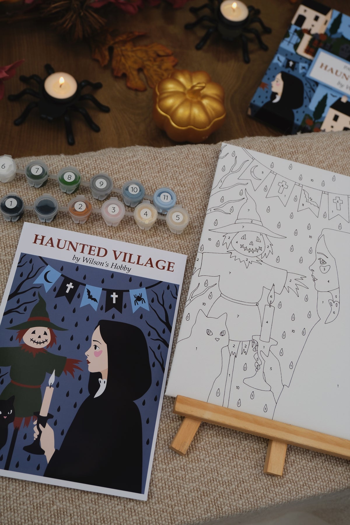 Haunted Village: paint by numbers kit