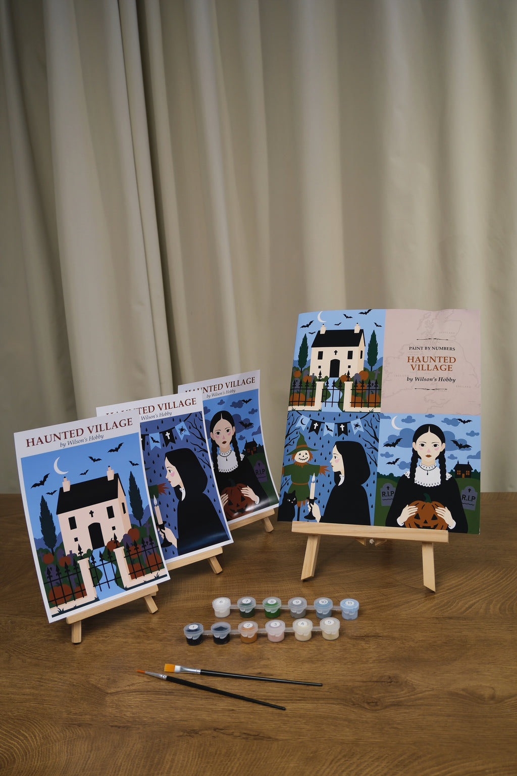 Haunted Village: paint by numbers kit