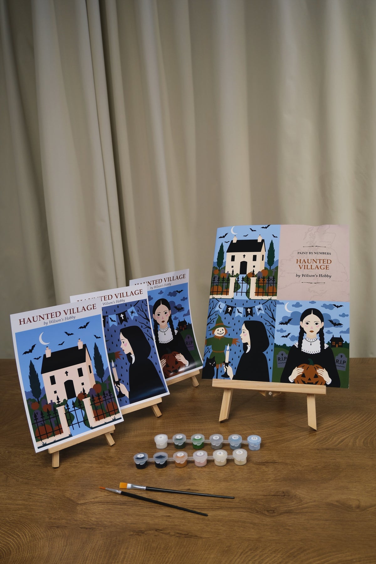 Haunted Village: paint by numbers kit