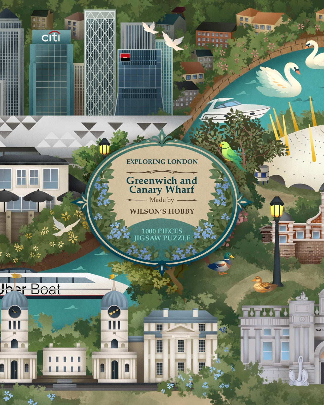 Greenwich and Canary Wharf: 1000 pieces jigsaw puzzle